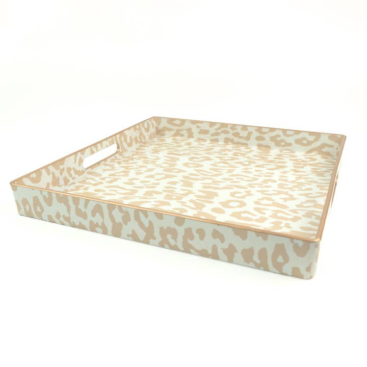 Natural Leopard Square Tray for wholesale by 8 Oak Lane