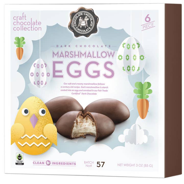 CCC Dark Marshmallow Eggs - 6 Piece Case/12 for wholesale by Chocolate Chocolate Chocolate Company