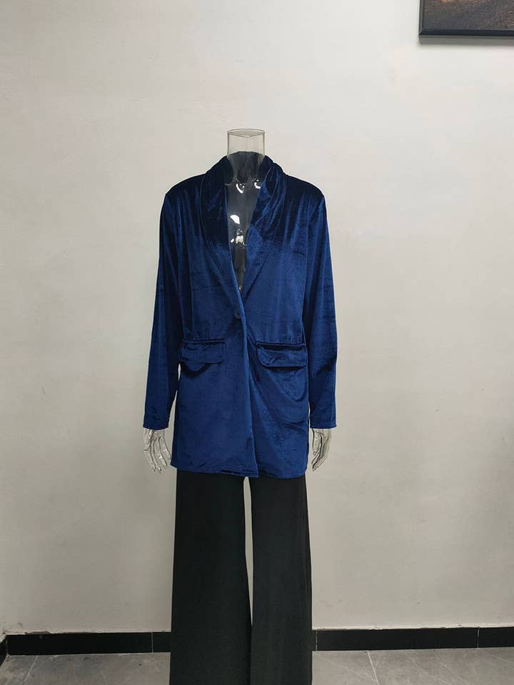 Aria Romance - Wholesale Coat - Women's - Lapel Collar Draped Open Coat17