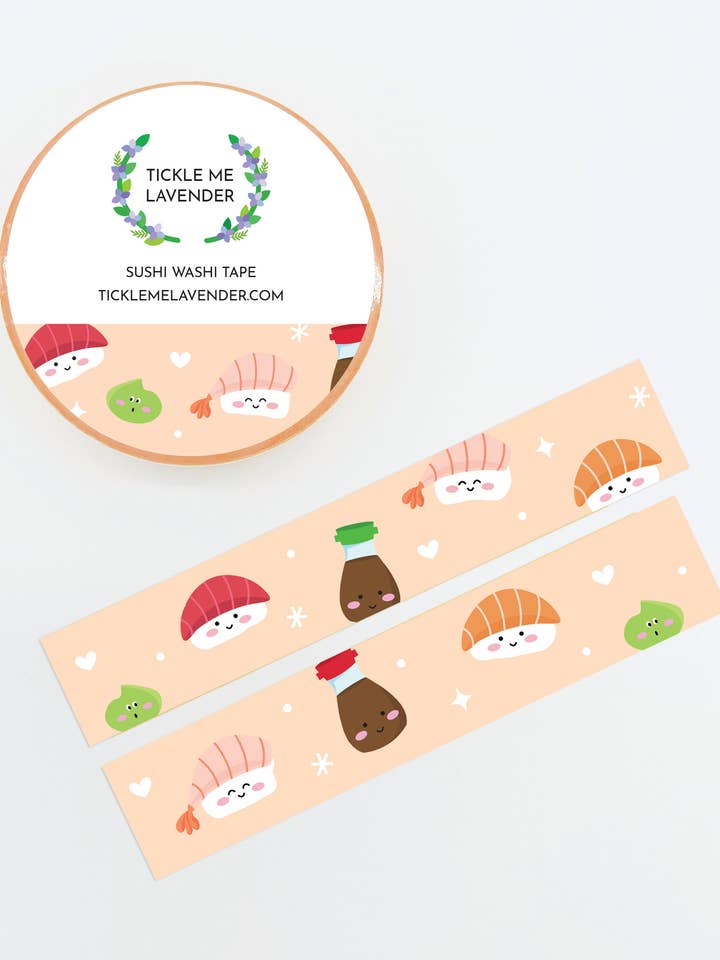 Sushi Washi Tape voor wholesale door Tickle Me Lavender