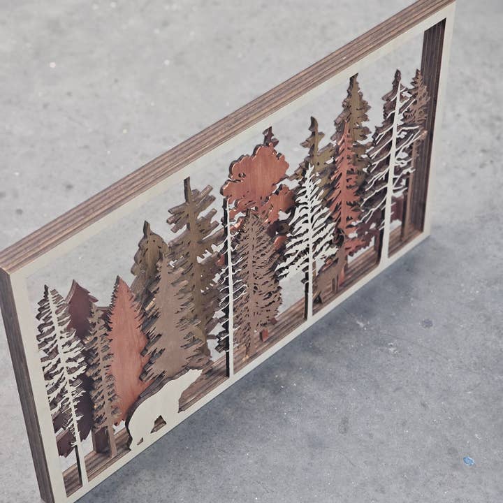 Gulf Coast Custom - Wholesale Wood Wall Art - Forest Wall Art – Handcrafted 5-Layer Birch Wood Home Decor1