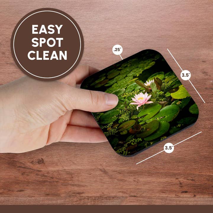3dRose - Wholesale Coasters - 3dRose, Beautiful pink water lily flower in an artificial pond, Coaster13