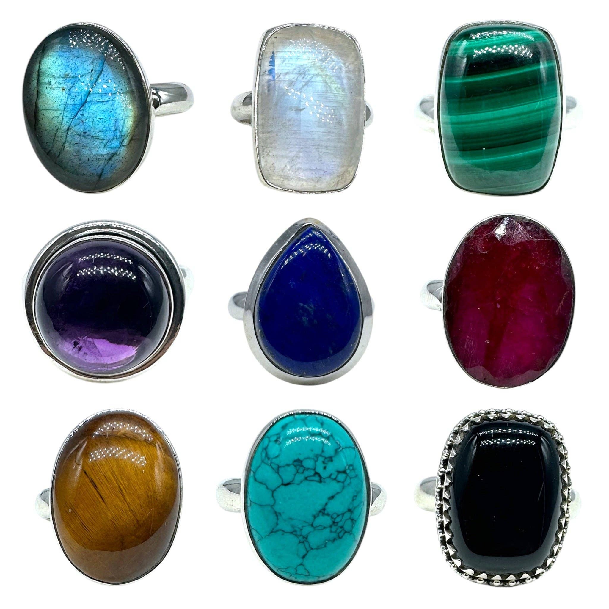 Foliesbijoux - Wholesale Cocktail/Statement Ring - Adjustable ring 925 Silver random model0