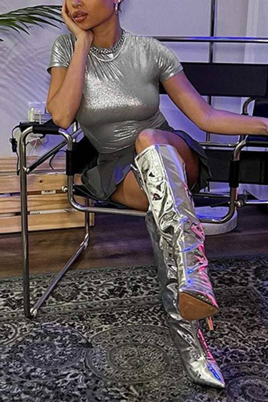 Queen Fashion - Wholesale Blouse - Women's - metallic fitted tee8