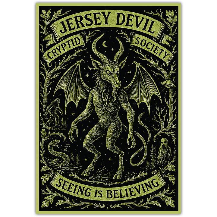Jersey Devil Cryptid Society Car Magnet for wholesale by Shady Front