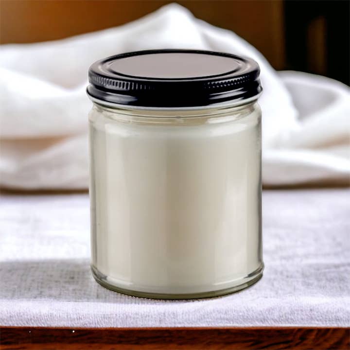 White Label Glass Candles | 8 oz | Amber or Clear Glass for wholesale by Raven’s Hearth