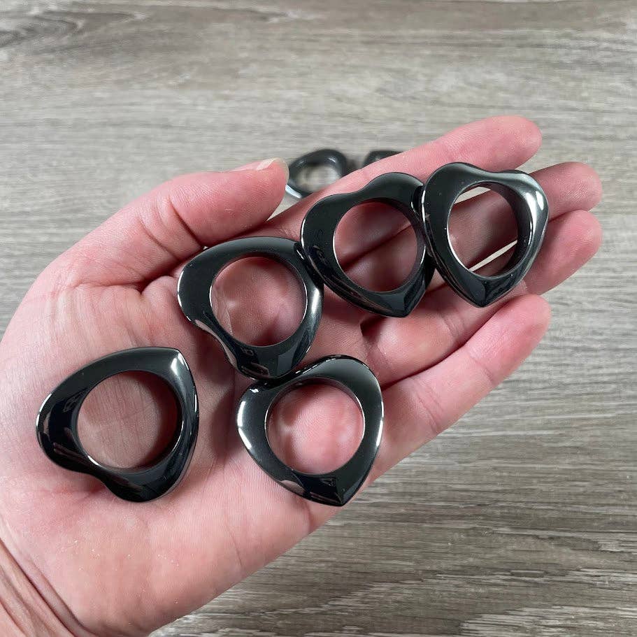 Keystone Crystals - Wholesale Craft Supplies - Heart-Shaped Hematite Donut Bead for Jewelry Making0