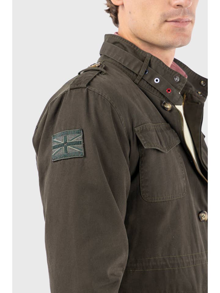 williot – Großhandel Jacke - Herren – Saharan-Jacke mit khakifarbenen Aufnähern6