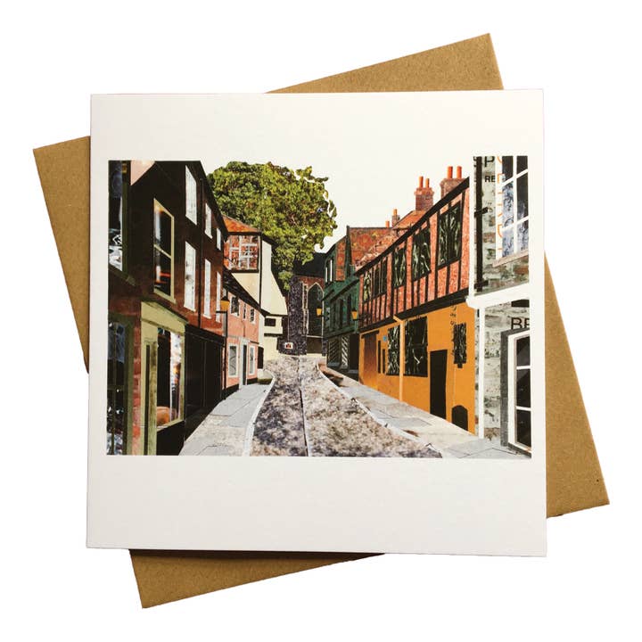 Elm Hill, Norwich Greetings Card for wholesale by Soodle Street Studio