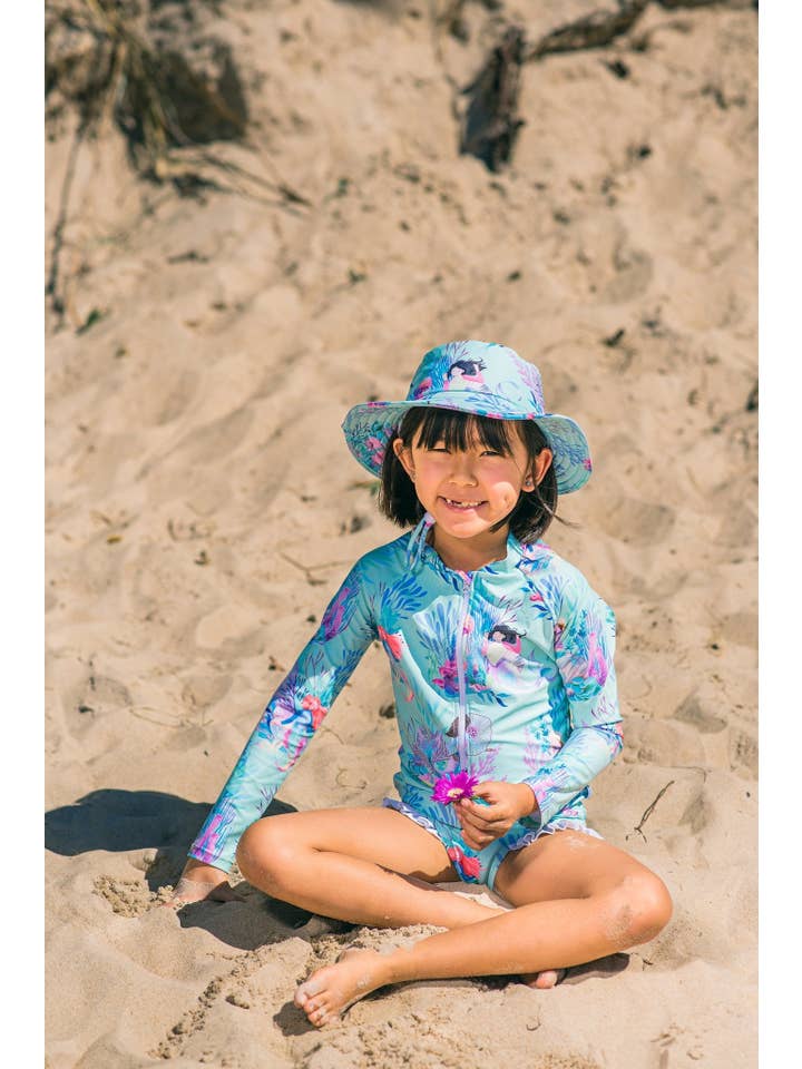 Tribe Tropical - Wholesale Swim cap – Kids & Baby - Wide Brim Swim Hat - Mermaid Waters
