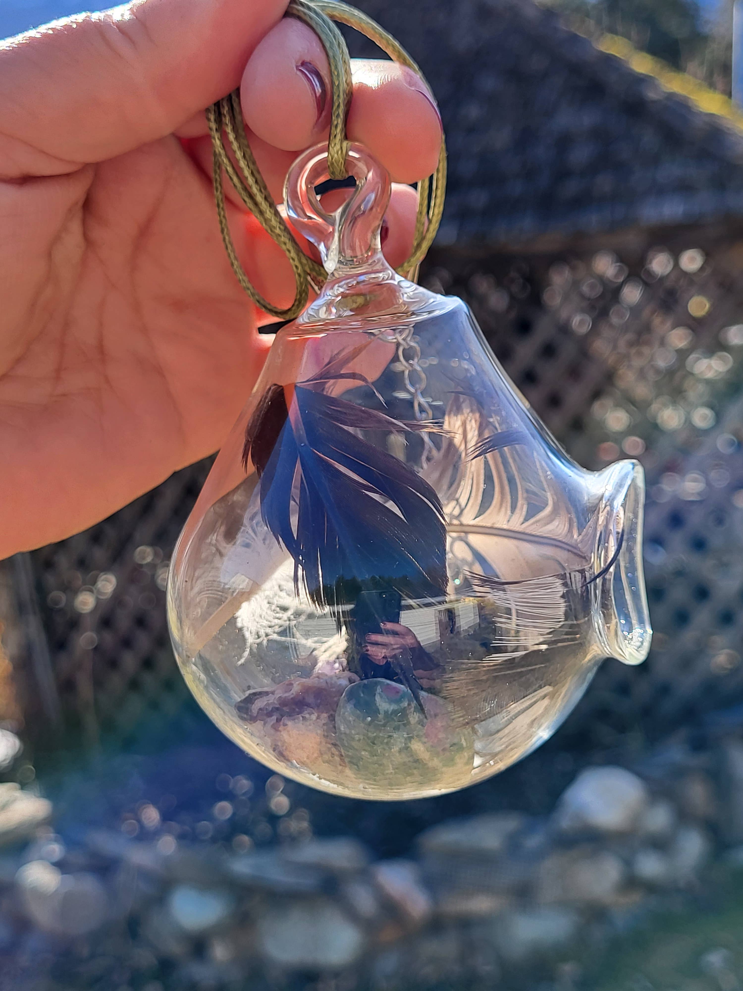 AB Glass Designs – wholesale Ornament – Blown Glass Witch's Ball Ornament- Crystal Holder7
