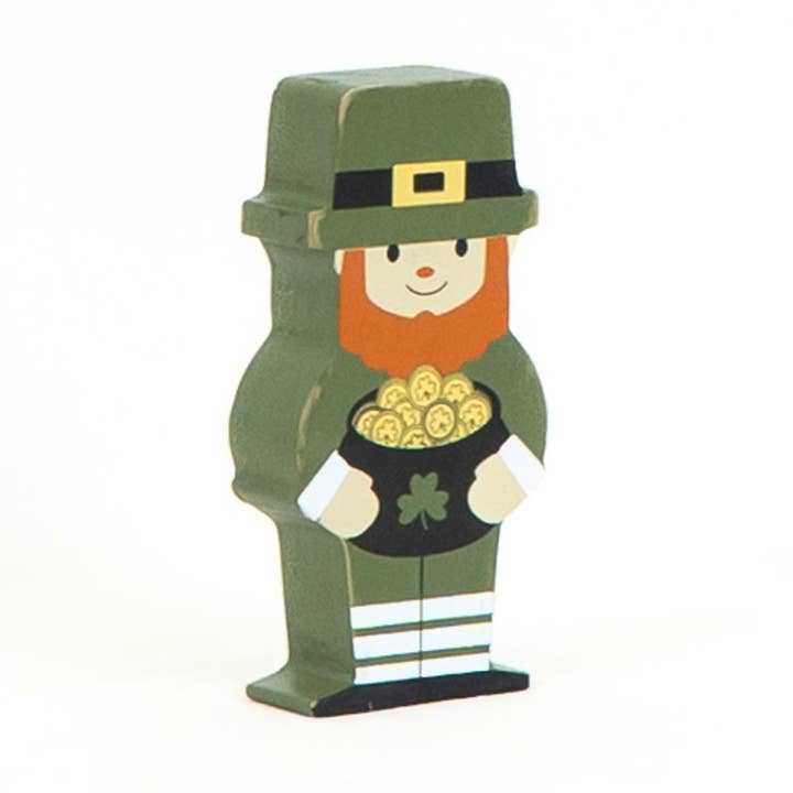 Devanie At Home (Formerly Adams & Co.) - Wholesale Decorative Tabletop Object - 20114 - 2.5x5x1 chunky wood (LEPRECHAUN) St Patrick's Day0