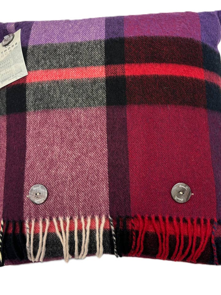 Merino Lambswool Pillows - Madison Mulberry - Made in UK for wholesale by Bronte Moon