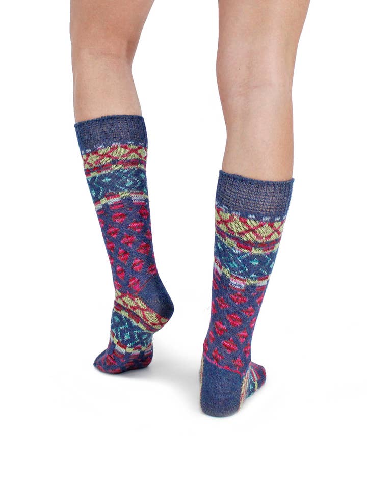 Lanart Alpaca - Wholesale Socks - Unisex - Degas Denim Unisex Baby Alpaca Art Socks4