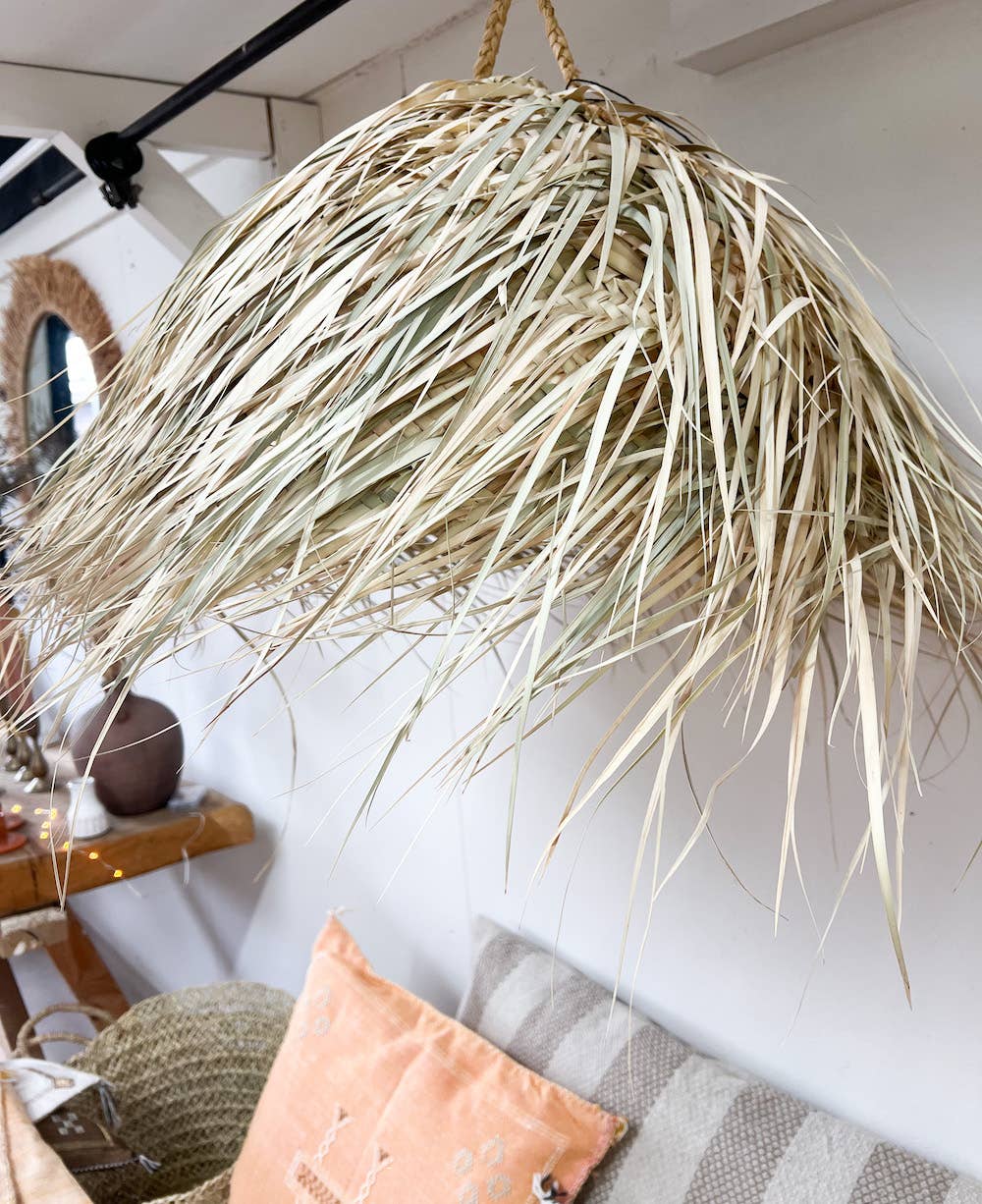 Moroccan Natural bazaar - Venta al por mayor Lámpara de araña y colgante - Lámpara colgante con pantalla esférica de paja4