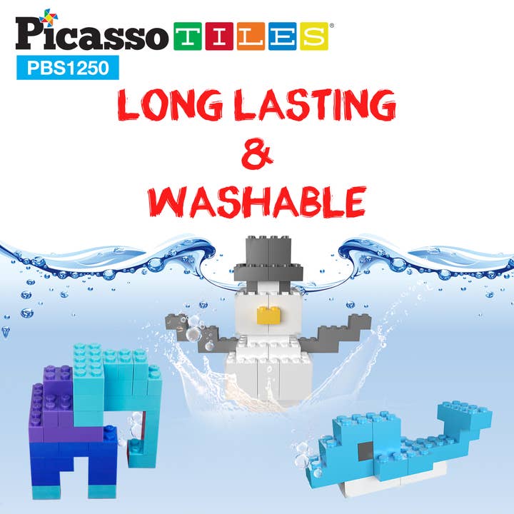 PicassoTiles - Wholesale Building Set - Kids - PicassoTiles 1250pc Brick & Magnetic Tile Building Set8