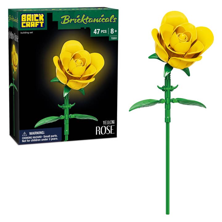 Brickcraft - Wholesale Building Set - Kids - Yellow Rose Botanical Flower Building Kit1