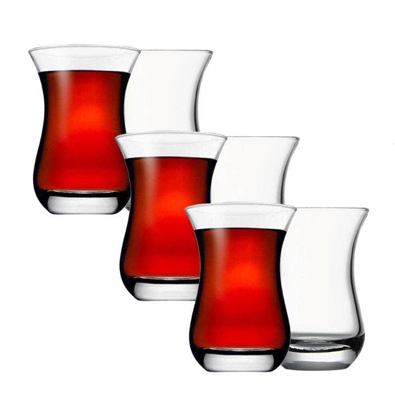 Hakan – wholesale Coffee/tea cup – Pasabahce Aida Traditional Turkish Tea Glass Set of 6, 5.4oz4