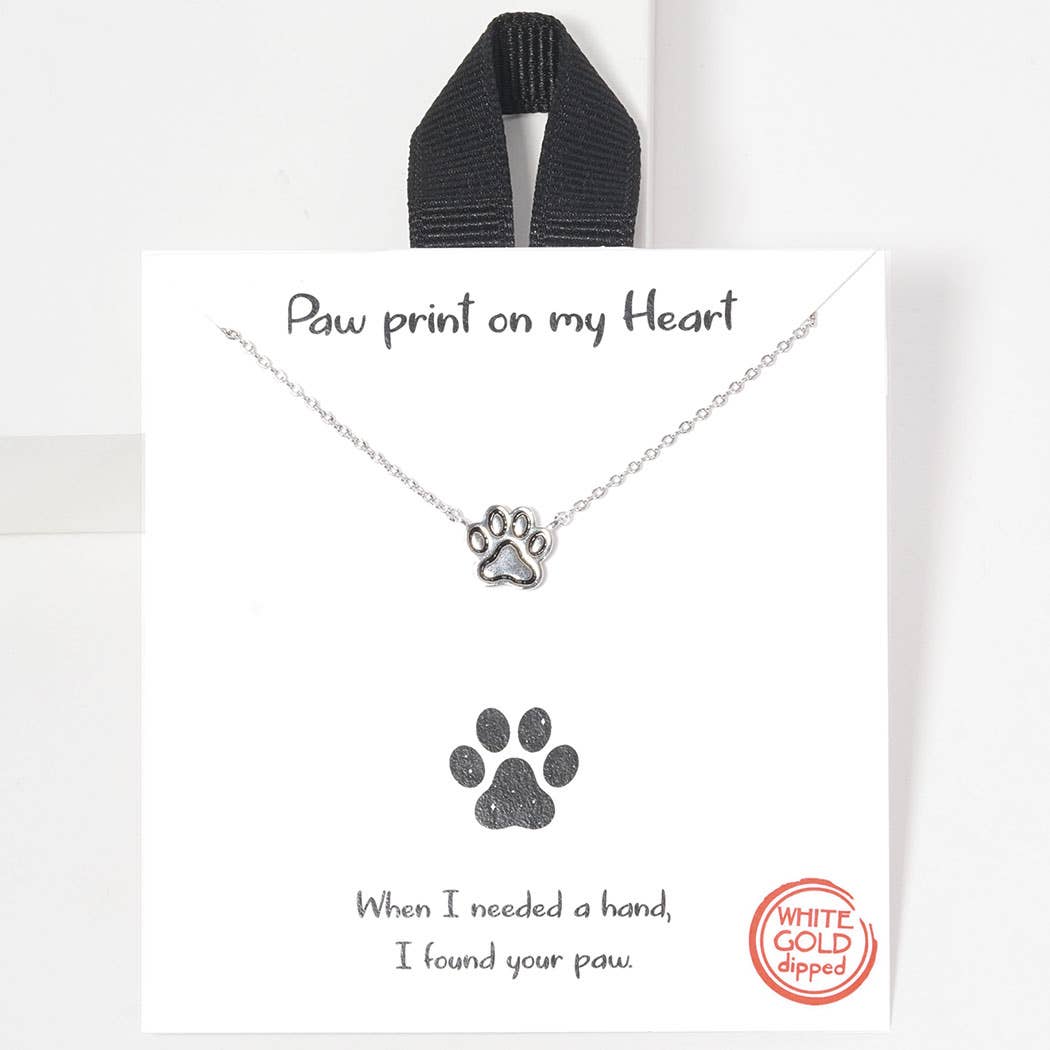 Fashion City - Wholesale Pendant/Charm Necklace - Gold-Dipped Paw Print Shape Pendant Necklace1