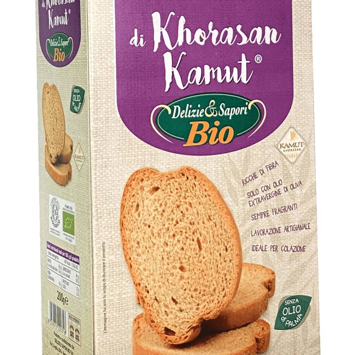 DEĹIZIE & SAPORI BIO SRLS - Wholesale Bread/Tortilla - Whole grain bisc slices of Khorasan Kamut - pack. gr. 200