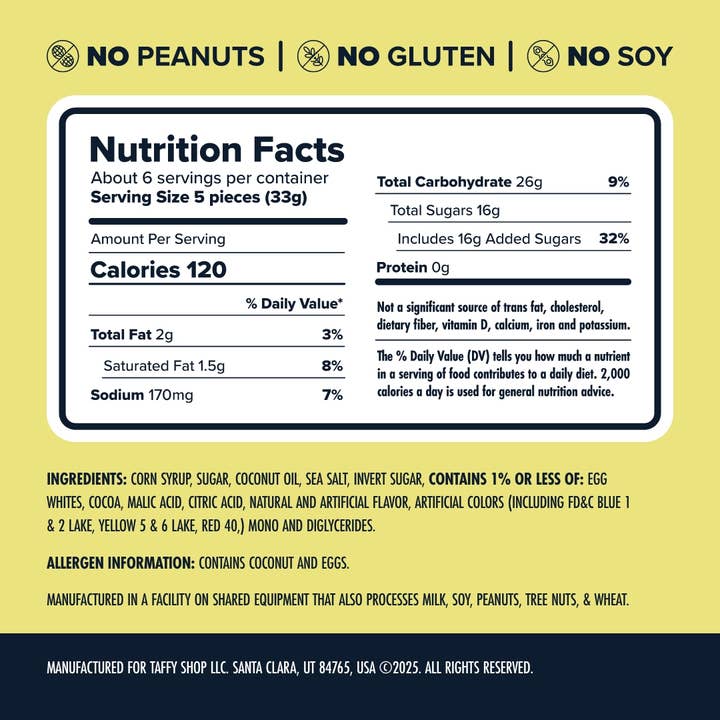 Taffy Shop - Wholesale Taffy (zachte toffee) - Zure Zappy Favorieten™ Mix Taffy Zak7