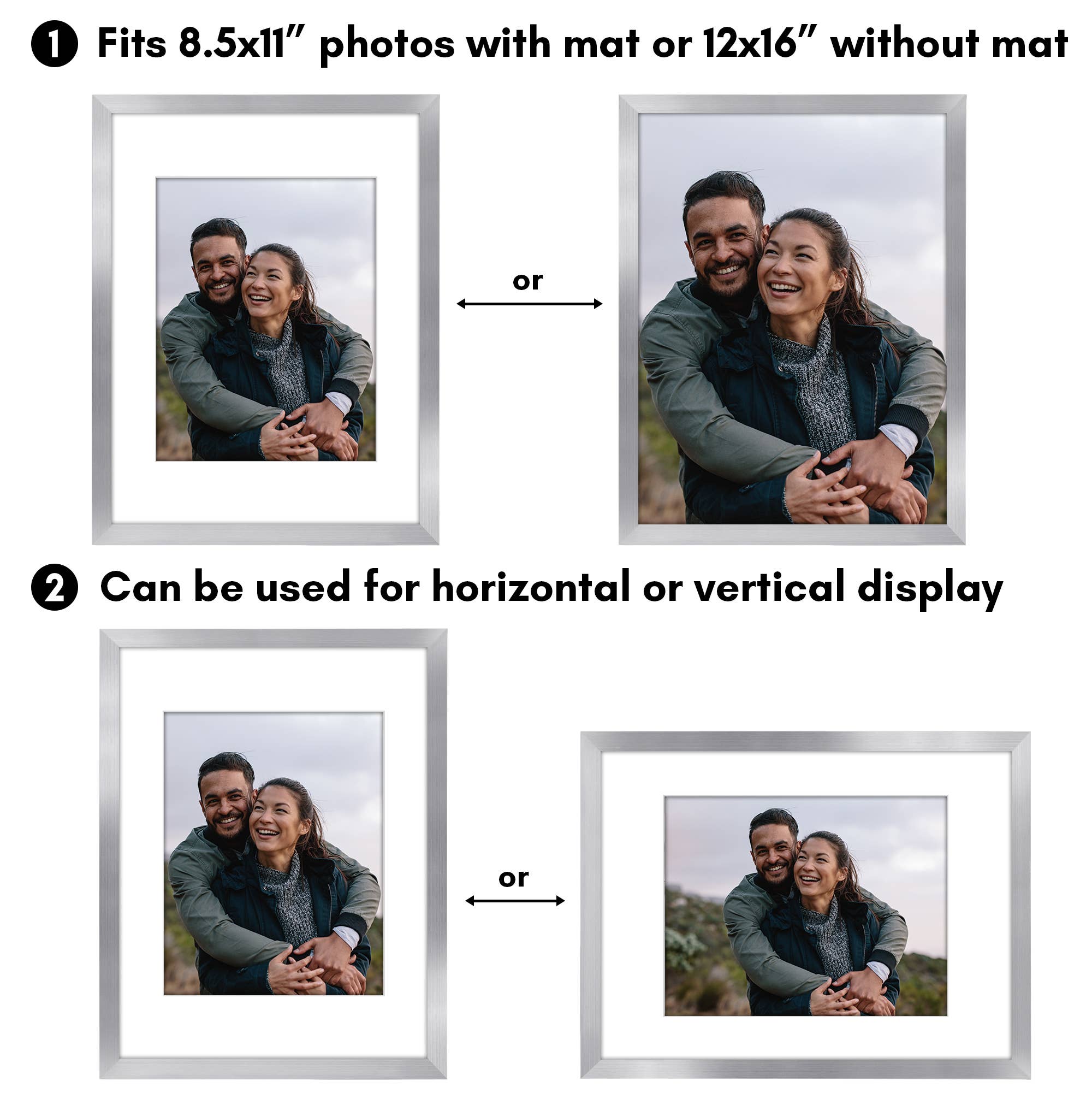 Americanflat - Wholesale Picture Frame - Americanflat 5 Pack Picture Frames With Mat Plexiglass Cover43