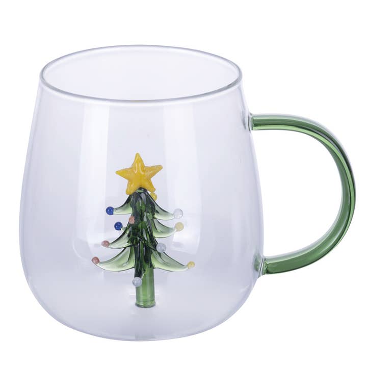 XMAS MUG BOROSILICATO ALBERO 3D 450ML per la vendita all'ingrosso da parte di VdE Tivoli 1996