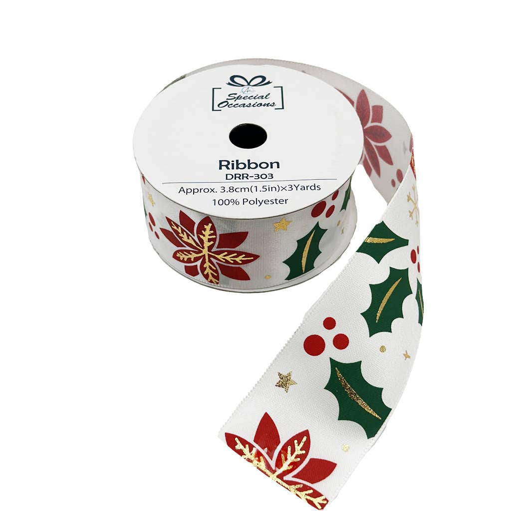 Angels Craft - Wholesale Ribbon - Gift Wrapping - Ribbon - Christmas Designs, 18Rolls/PDQ, 1.5"x3Yards/Roll7