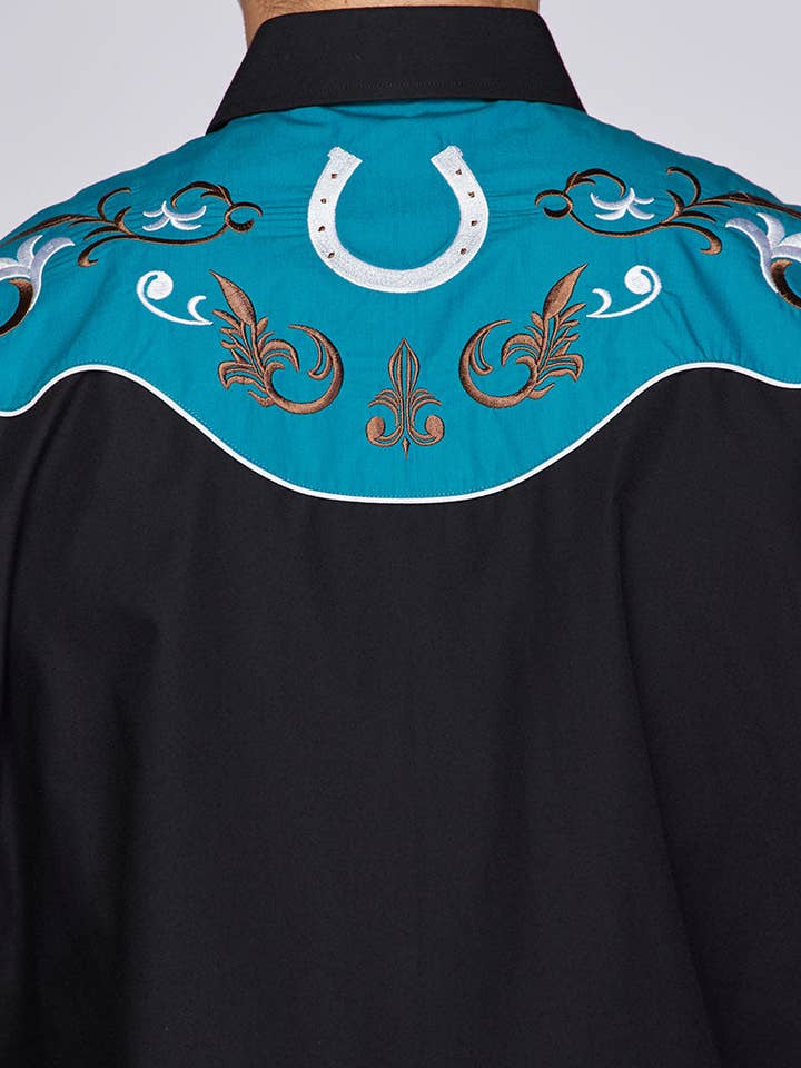 Men's Western Cowboy Embroidery Shirt-PS500-506 for wholesale by Rodeo Clothing