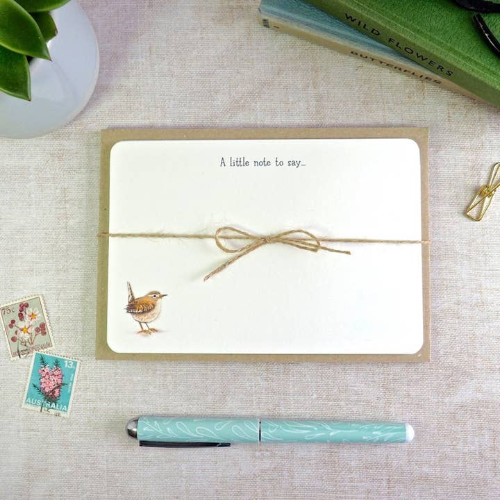 Wren Pack med 6 store notekort for engroshandel hos Watercolour Sky