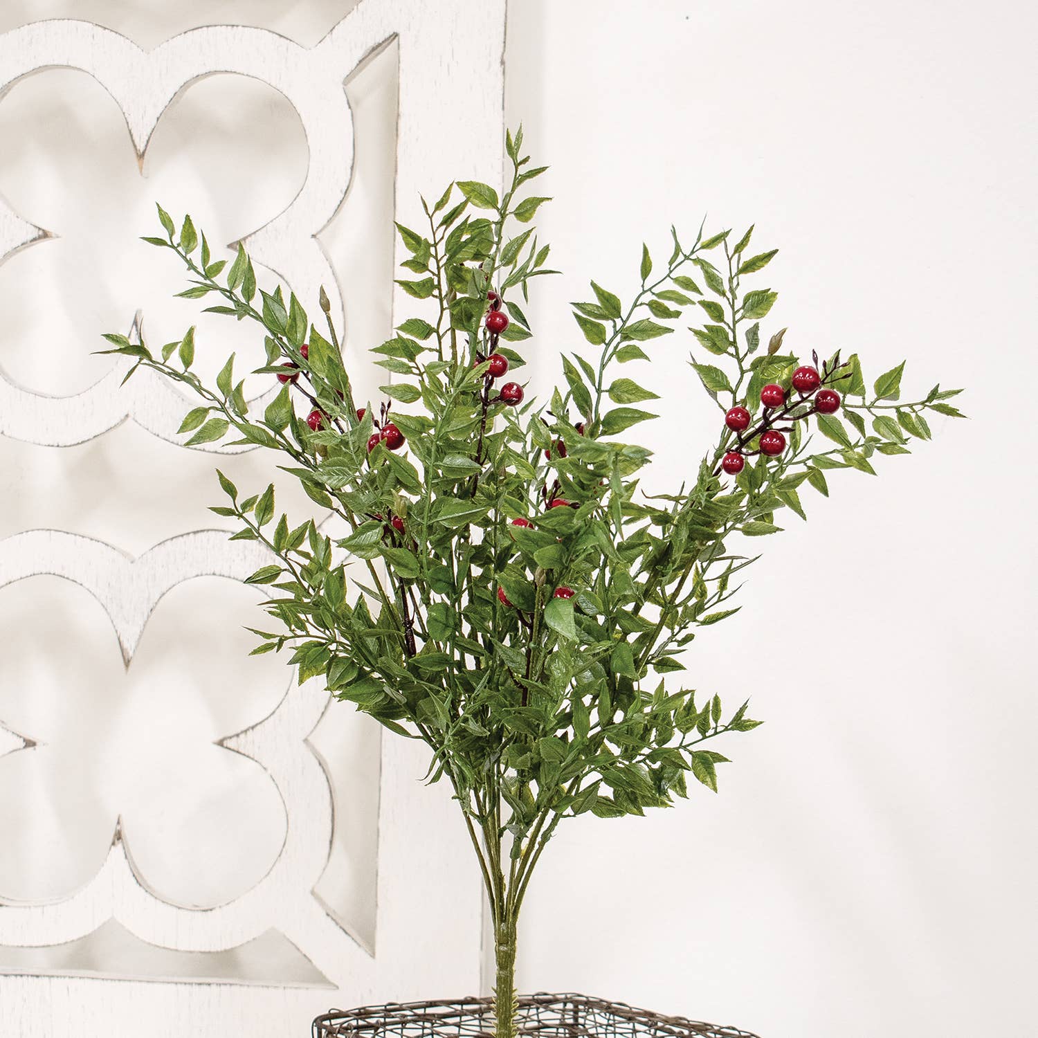 Col House Designs - Vente Plantes artificielles - Arbuste Lady Ruscus & Berries, 19 pouces1