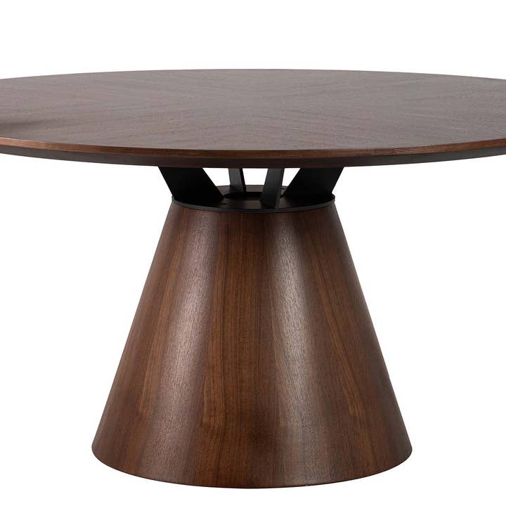 Table de salle à manger en noyer et métal noir Surrey 150x150x75 cm pour la vente par Ethan Chloe - GARPE GROUP - GARCIA PÉREZ Y CÍA S.L.