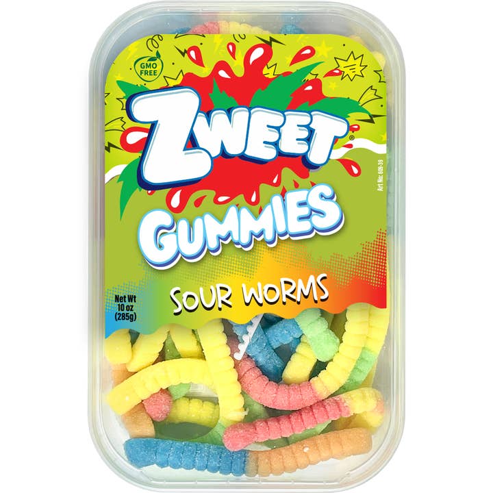 Neon Gummy Sour Worms | Zweet | 10 oz for wholesale by Galil Brands