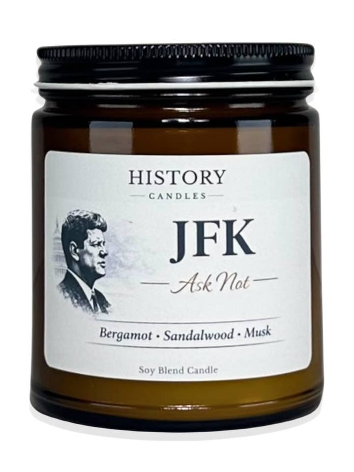 JFK - History Candle – Bergamot and Sandalwood for wholesale by History Candles