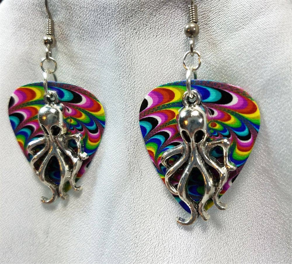Simply Raevyn - Wholesale Dangle Earrings - Octopus Charm Guitar Pick Earrings42