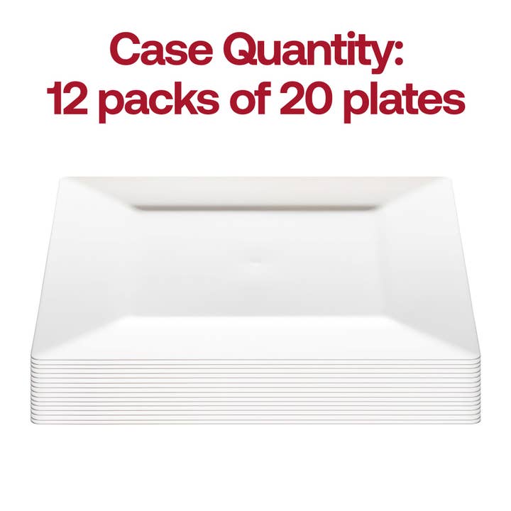 Smarty had a Party - Wholesale Disposable plate - 4.5" White Square Plastic Pastry Plates - 20 pcs3