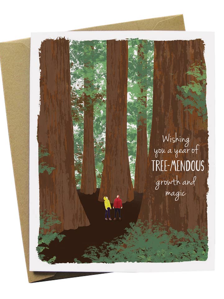 Carte d'anniversaire Redwood pour la vente par Paper Wolf Design