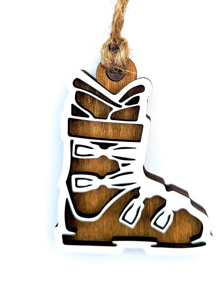 Ski Boot Christmas Ornament for wholesale by The Little Ornament Shop