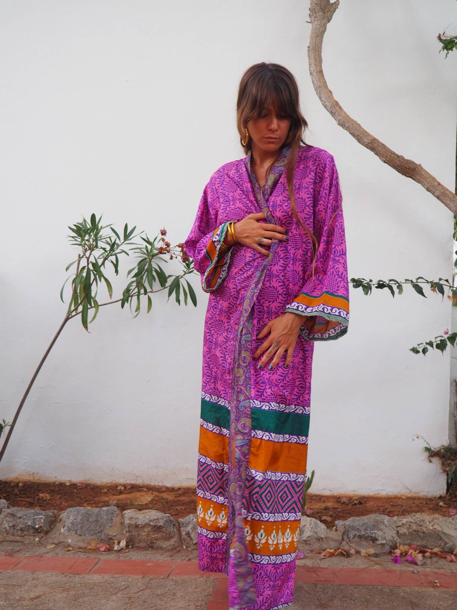 Vagabond Ibiza - Wholesale Kimono - Women's - The Kardash Kimono Long – Up-cycled Vintage Sari Kimono 31