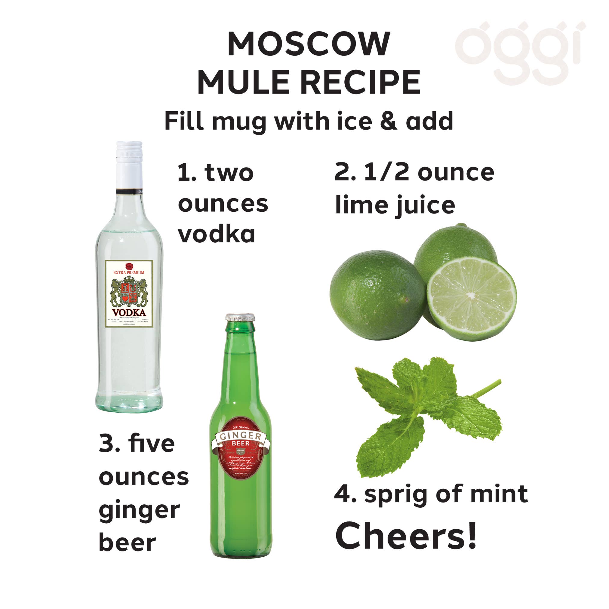 Oggi - Wholesale Cocktail/likeur glas - Moscow Mule Beker - Gehamerd Roestvrij Staal (530 ml, 18 oz)4