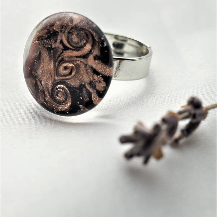 Drusilya Glass Art - Wholesale Cocktail/Statement Ring - Botein Ring Handmade Murano Glass Jewelry Lampworking1