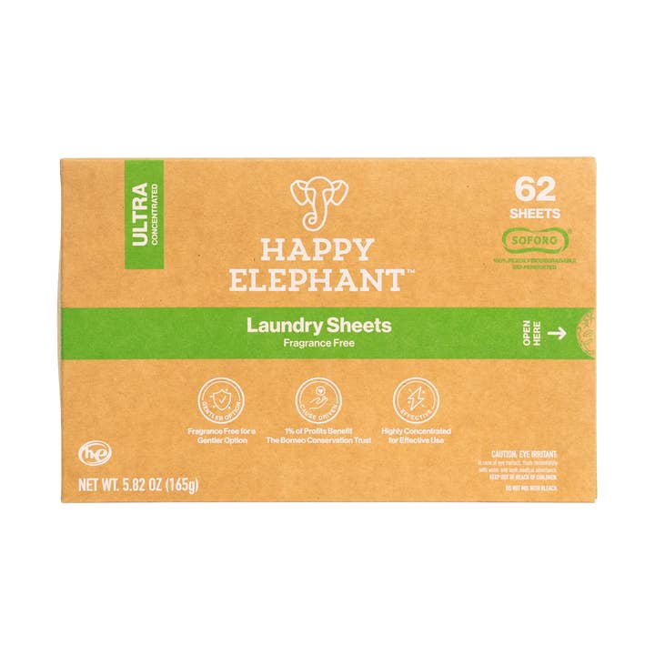 Laundry Detergent Sheets (Unscented) - 62 Count | 62 Loads for wholesale by Happy Elephant