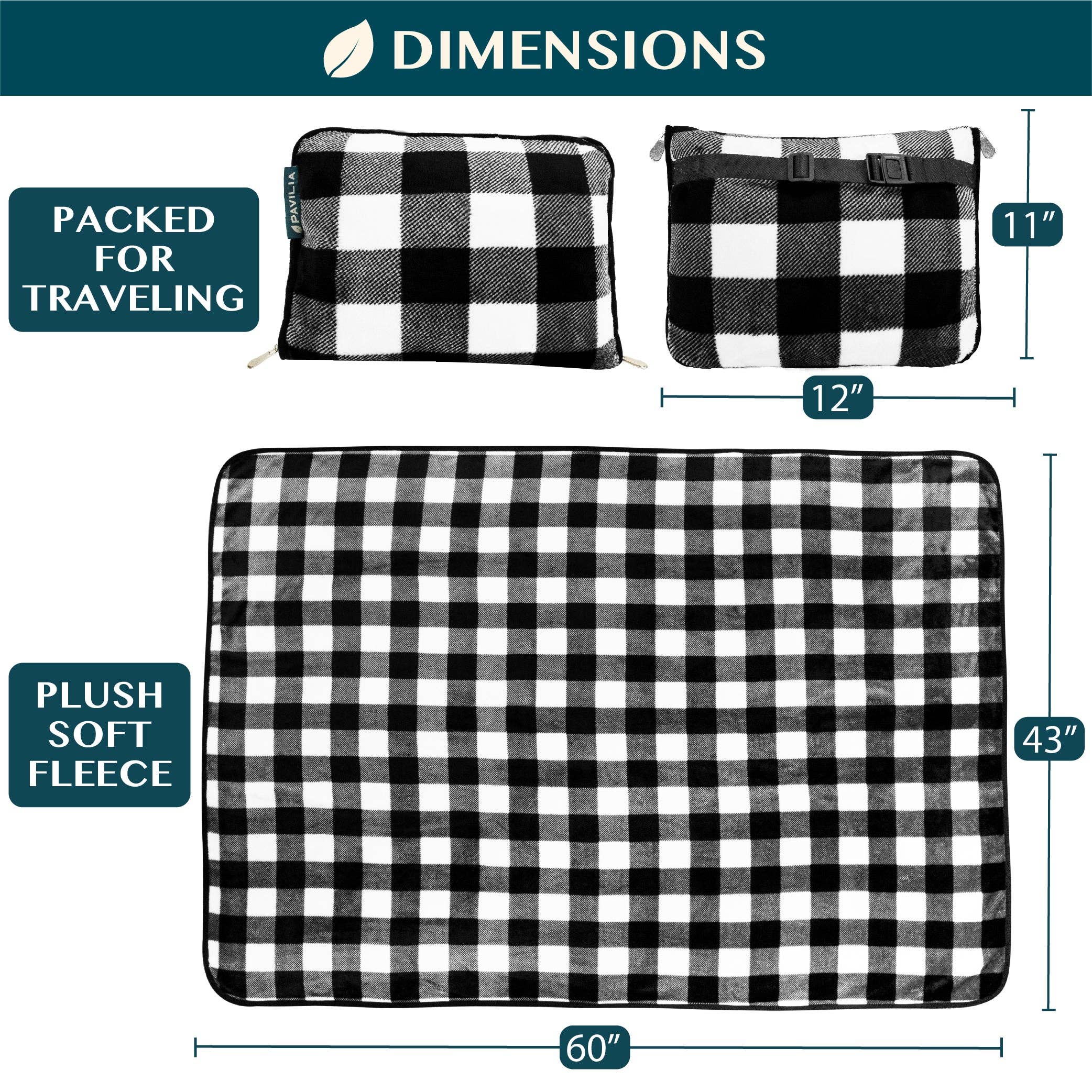 Pavilia - Venta al por mayor Mantas de viaje - Manta de viaje de felpa premium con almohada12