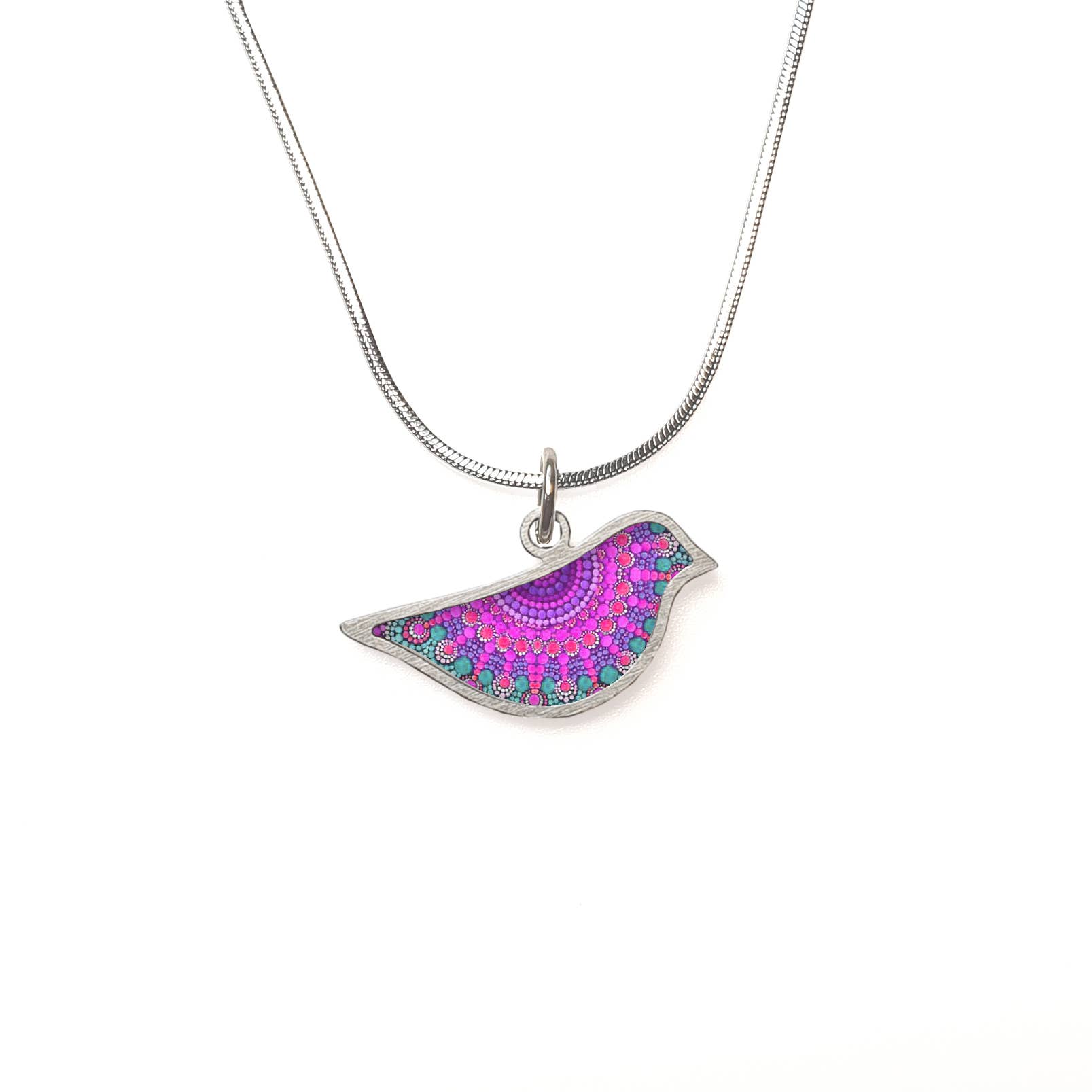 Noa Jewellery - Wholesale Pendant/Charm Necklace - Bird pendant with a decorated ceramic11