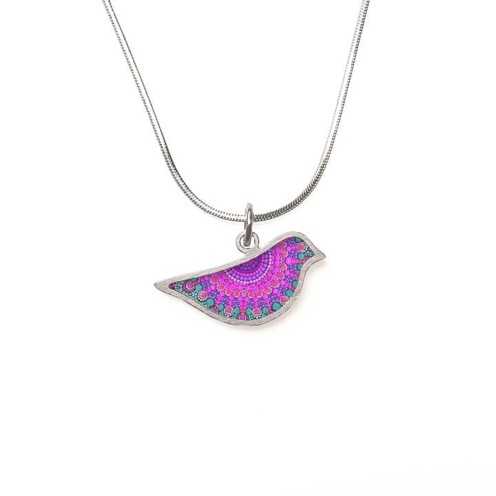 Noa Jewellery - Wholesale Pendant/Charm Necklace - Bird pendant with a decorated ceramic11