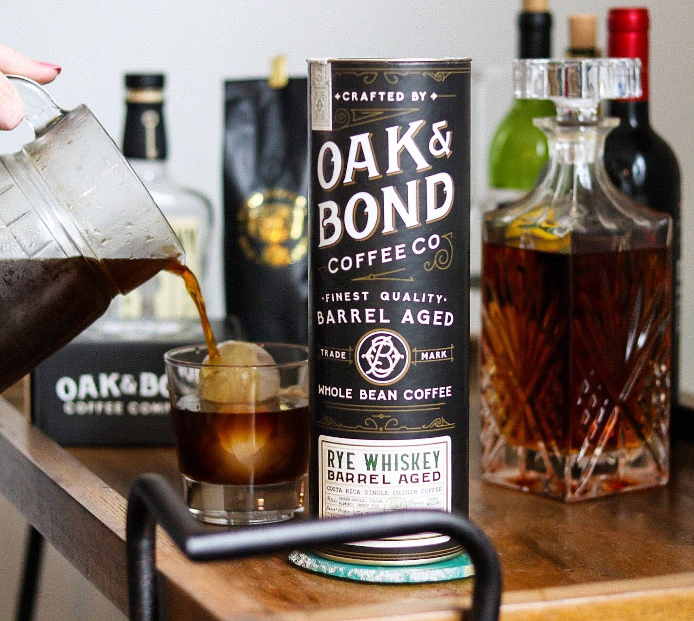 Oak and Bond Coffee Co. - Vente Grains de café - Café vieilli en fût de seigle Whisky4