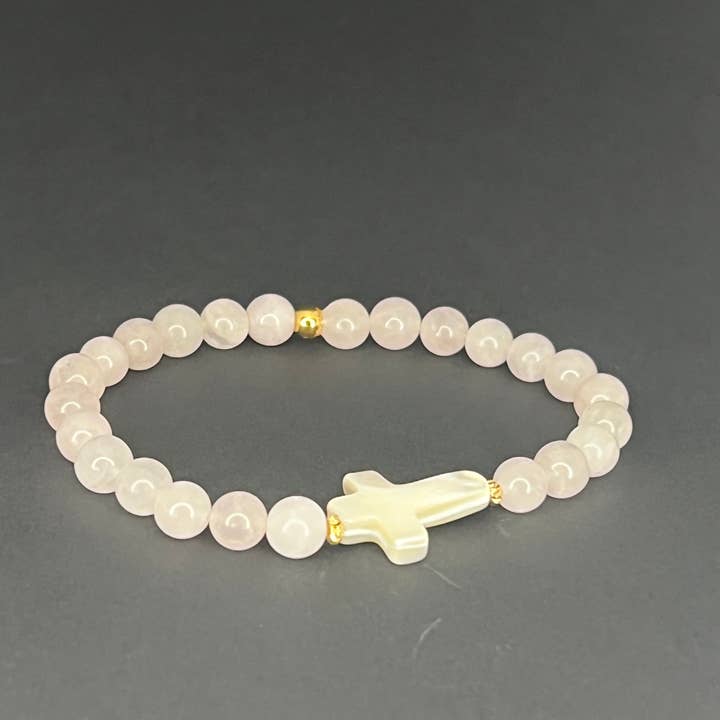 Armband aus rosa Quarz für den Großhandel von Téha Créations