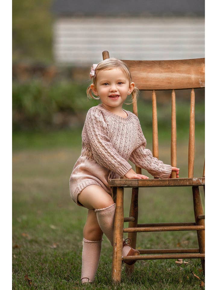 OLIVE & CRADLE - Wholesale Bodysuit (Non-Footed) - Baby - Zoya Knitted Sweater Romper