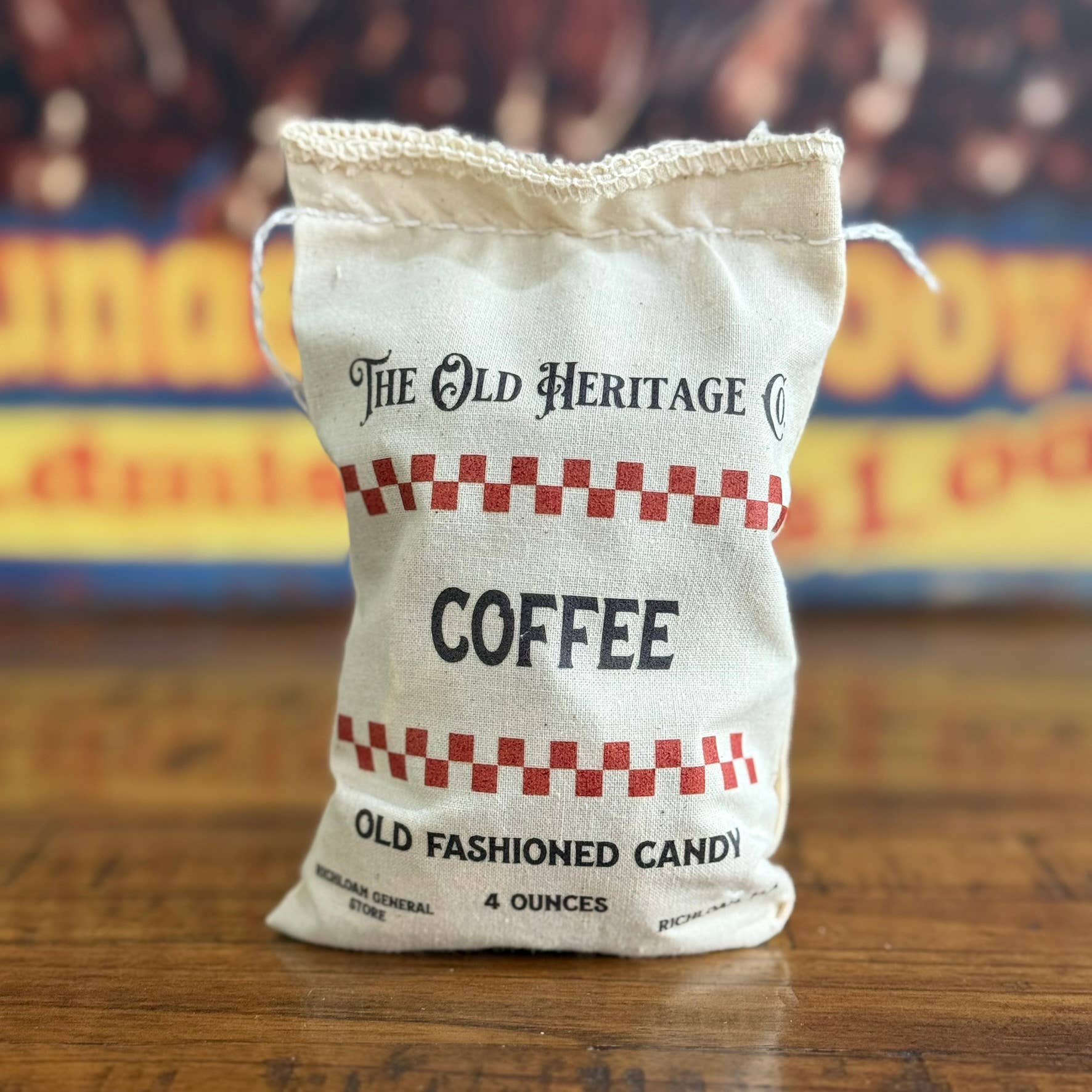 Richloam General Store - Wholesale Hard Candy - Coffee Candy with Decorative Cloth Bag (4 oz.)1