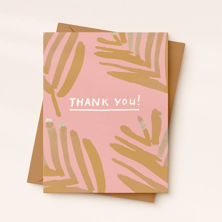Thank You Palm Leaf Card | Tropical Card | Thanks Card for wholesale by Daydream Prints